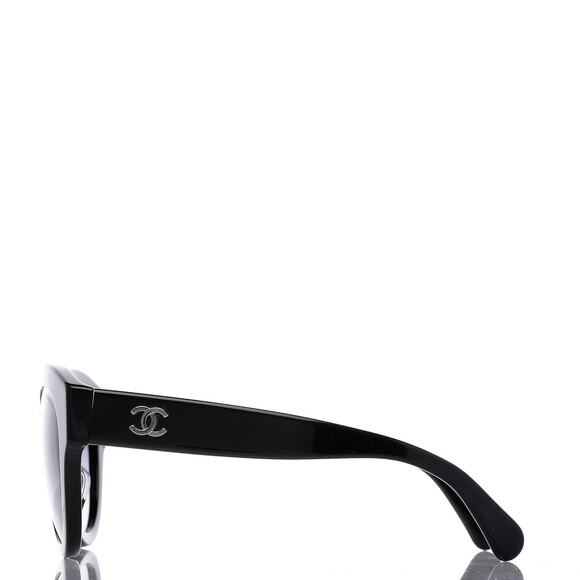 Chanel 5371 Black CC Logo Acetate Butterfly Cat Eye Sunglasses - Picture 3 of 9